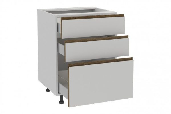 Set of fronts for a floor cabinet with 3 drawers Nicole, magnolia color