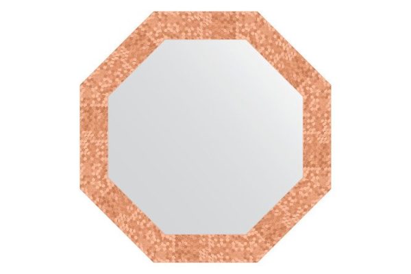 Wall mirror in a baguette frame EVOFORM Octagon BY 3743, copper honeycomb 63x63 cm