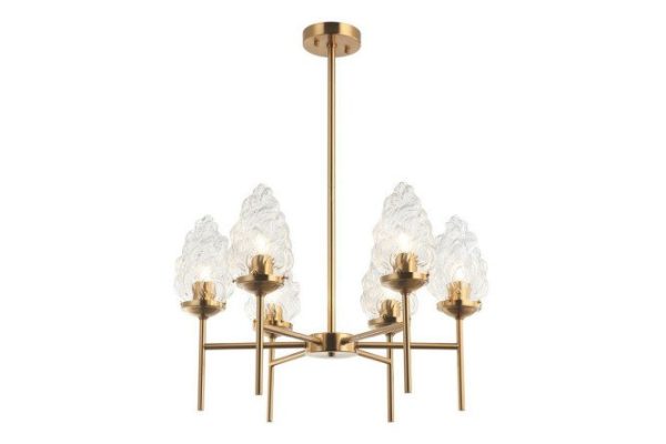 Chandelier on a rod STILFORT Cream 12 sq.m., 60x96x60 cm, E27