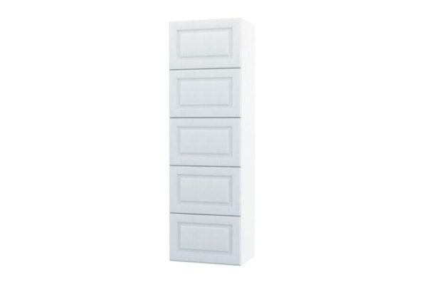 Wardrobe 5 doors Oscar Bella 60x192, white / white wood