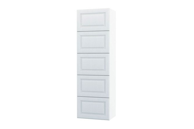 Wardrobe 5 doors Oscar Bella 60x192, white / white wood