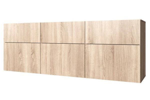 Cabinet 3 drawers and 3 doors Oscar 180x64 with push to open, Sonoma oak