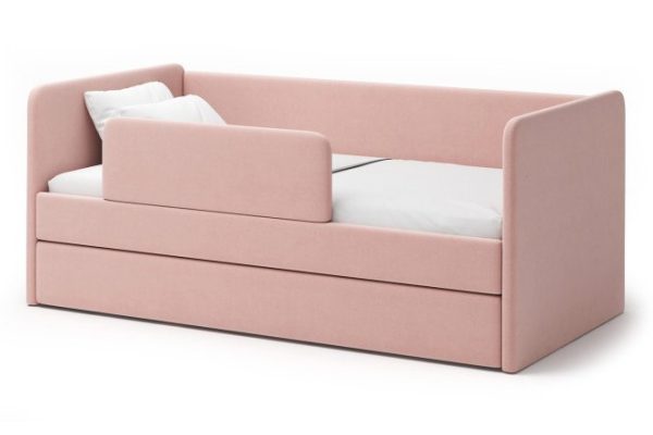 Jenny ottoman bed with protective side, drawer 80x160 cm color rose