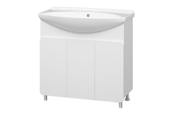 Floor stand Cheget 85 P-Cheg-01085-011 with 3 doors 86 cm, frame color white, facade white