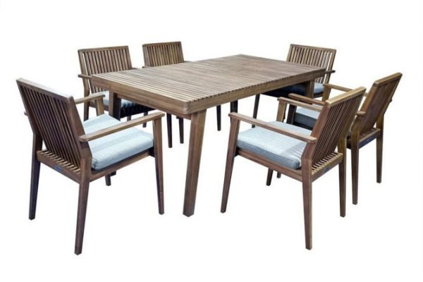 Dining set for garden and cottage made of acacia Mona
