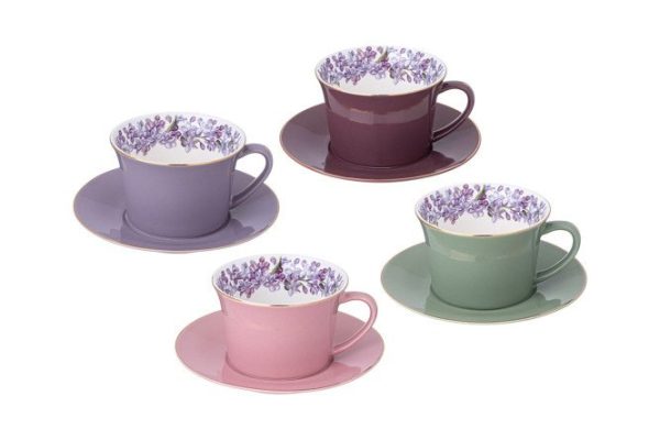 Coffee set Lefard Lilac 4 persons, 8 pcs., Porcelain