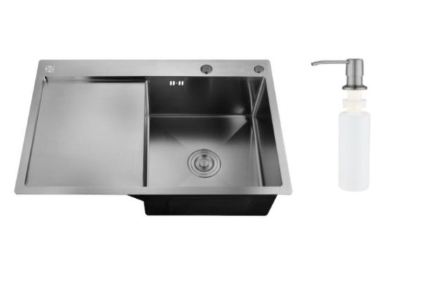 Inset sink with dispenser and wing PMC MRK 7851BL-R 78x51x18 cm