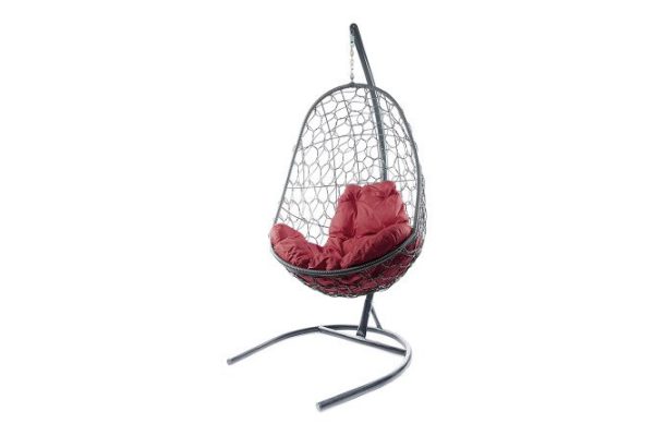 Hanging cocoon chair Oval 83x186x70 cm, base and frame color gray, finishing gray