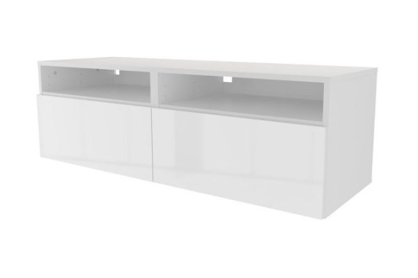 Cabinet with drawers and shelf Oscar Amika 120x38 with closers, white / white gloss