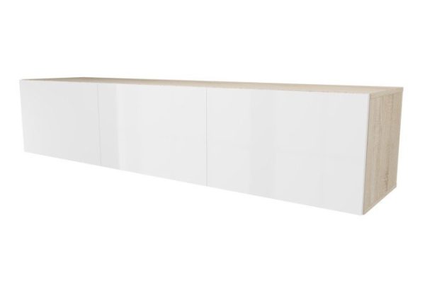 Cabinet with doors Oscar 180x38 cm, sonoma oak/white gloss