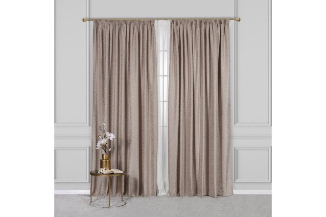 Gordian ribbon curtain 220x270 cm, brown