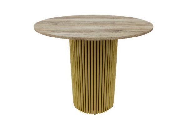 Trubis Wood table with tubular base 90x75x90 cm
