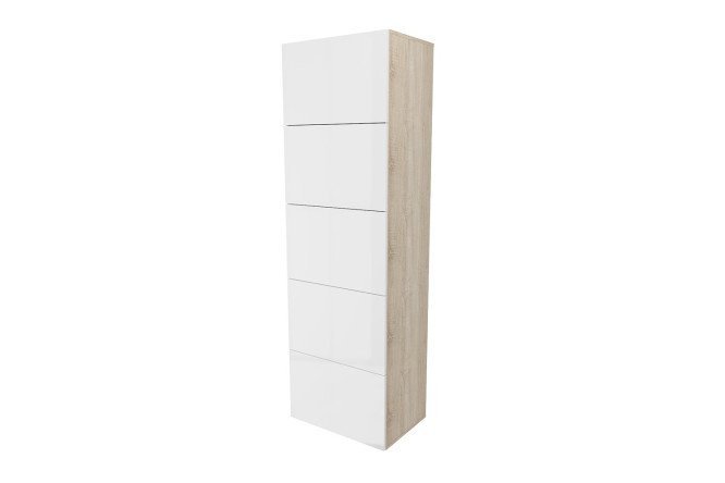 Wardrobe 5 doors Oscar Amika 60x192, sonoma oak / white gloss