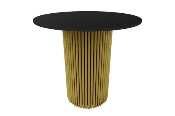 Trubis Wood table with tubular base 80x75x80 cm