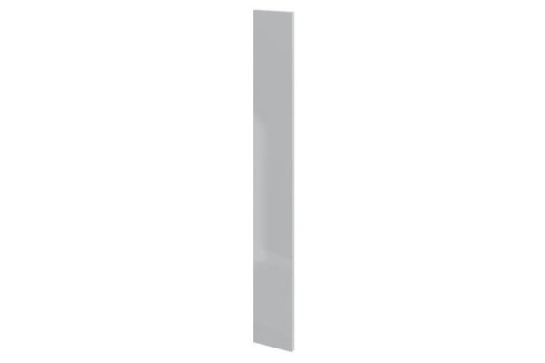 Decorative side wall for wall-mounted cabinets Amika gray pearlescent gloss 12.7x96 cm, color gray pearlescent gloss