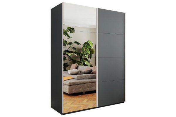 2-door wardrobe Comet 160x240x66 cm, gray diamond