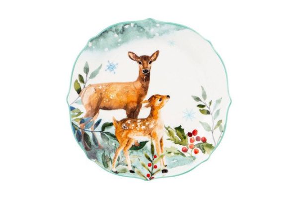 Snack plate Forest Tale Deer Porcelain, 20.5 cm