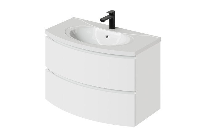 Hanging cabinet Arko 89.9 cm, frame color matte white, facade color matte white