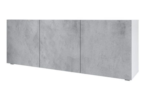 Cabinet Oscar Amika 180x64 with doors, white / concrete