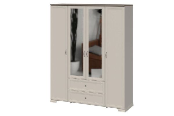 Selena 4-door wardrobe with drawers and mirrors