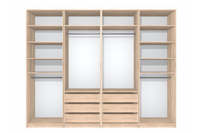 Wardrobe system Oscar Bergen 300x236x58 cm, Sonoma oak