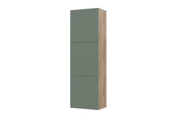 Wardrobe Oscar Moon 192x60 cm 3 doors, sonoma oak, soft olive