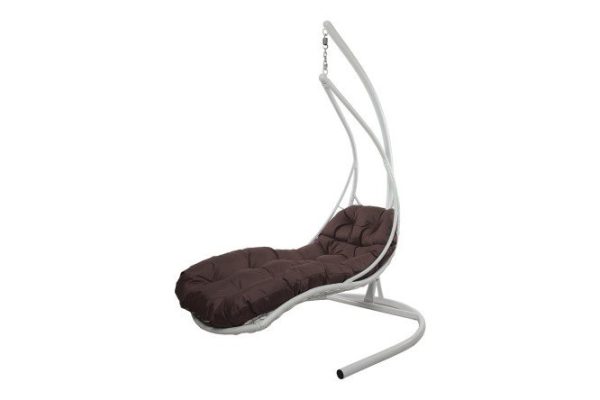 Reclining hanging chair 117x190x175 cm, base and frame color white, finishing white