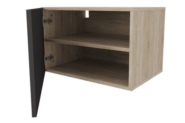 bz68fg44gsm0b0oq3vw40atfqegw81kg.jpg Cabinet with smooth door Oscar 60x40 cm, sonoma oak/black graphite gloss