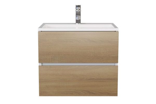 Hanging cabinet Barsa 2930205256 for the bathroom 60 cm, frame color white, Sonoma oak facade