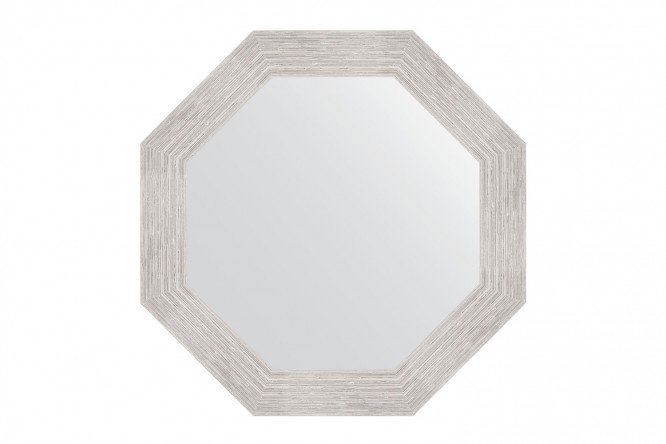 Wall mirror in a baguette frame EVOFORM Octagon BY 3997, silver rain 57x57 cm