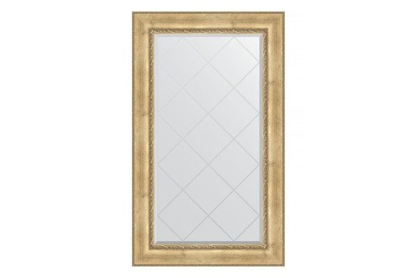Wall mirror with engraving in a baguette frame EVOFORM antique silver with ornament 82x137 cm