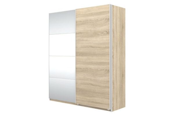 Sliding wardrobe Oscar 200x236x58 cm, Sonoma oak, with mirror inserts
