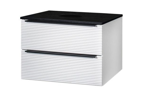 Hanging cabinet RUNO Orleans 70 cm, frame color matte white, black, facade matt white