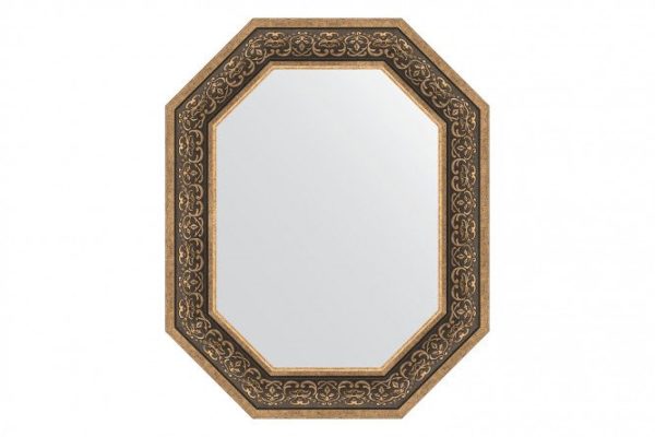 Wall mirror in a baguette frame EVOFORM Polygon BY 7238, silver monogram 64x79 cm
