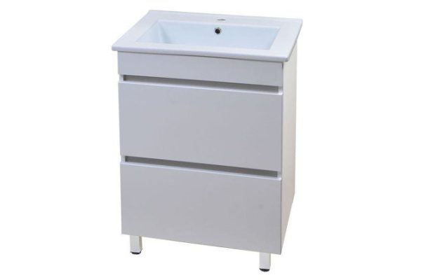 Jersey floor stand with 2 drawers 72 cm, frame color white, front white