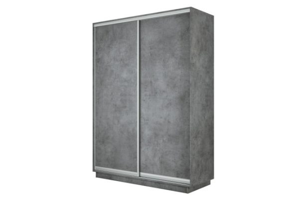 2-door wardrobe Slide-2 140x240x45 cm, Concrete/silver