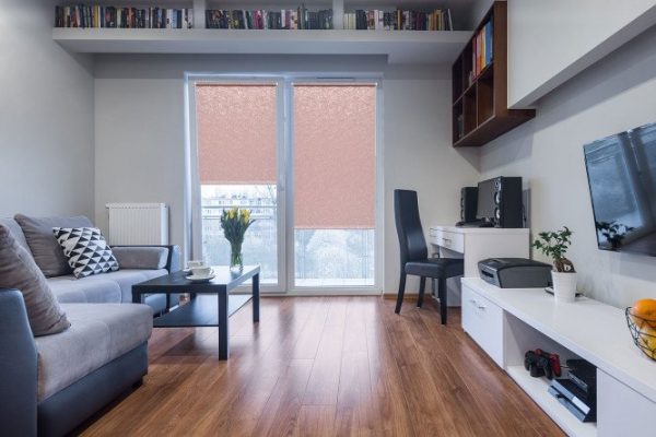 Roller blind COMFORT Frost color dusty rose, 180x175 cm