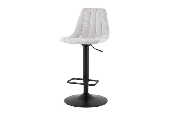 Bar stool Code 45x90x48.5 cm, upholstery color light gray, legs black