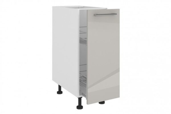 Front for a floor cabinet with a pull-out basket Amika 30x72 cm, pearl gray glossy color