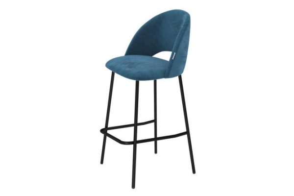 Bar chair SHT-ST34/S29 53x111x51.5 cm, upholstery color Pacific Ocean, legs black moiré