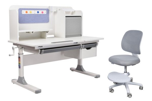 Furniture set Cubby desk Camellia Gray and armchair Marte Gray