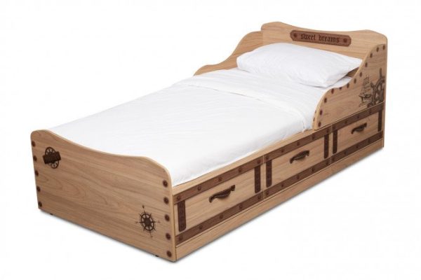 Bed Corsair 90x190 cm color Swiss elm