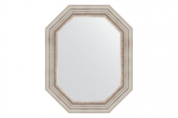 Wall mirror in a baguette frame EVOFORM Polygon BY 7166, Roman silver 61x76 cm