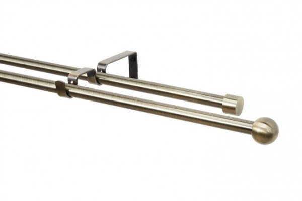 Double-row telescopic cornice MICASA Shar-3 120-210 cm