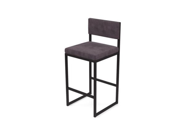 Bar stool Horeca Barnes 40x90x40 cm, upholstery color gray, legs black