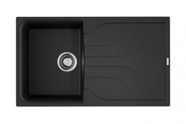 Inset sink with drainer OMOIKIRI Yasugata 86-BL 4993868, black 86x50x21 cm