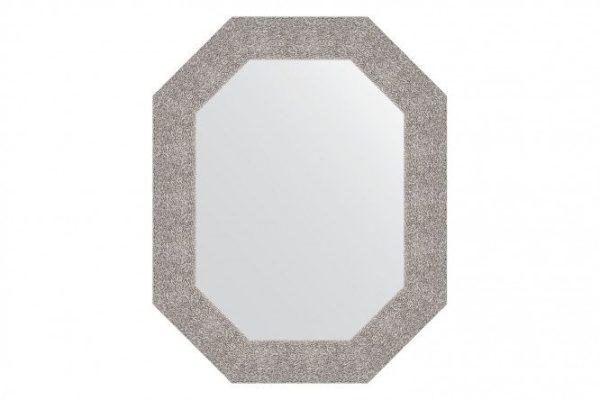 Wall mirror in a baguette frame EVOFORM Polygon BY 7186, embossed silver 61x76 cm