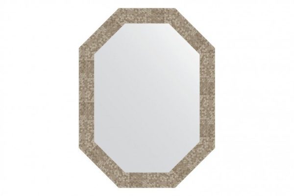 Wall mirror in a baguette frame EVOFORM Polygon BY 7103, titanium honeycomb 62x82 cm