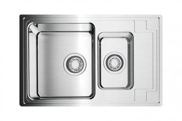 Inset sink with wing OMOIKIRI Mizu 78-2-IN 4973731, stainless steel 78x48x19.5 cm