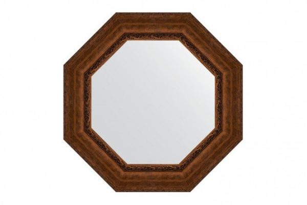 Wall mirror in a baguette frame EVOFORM Octagon BY 7393, aged bronze with ornament 77x77 cm
